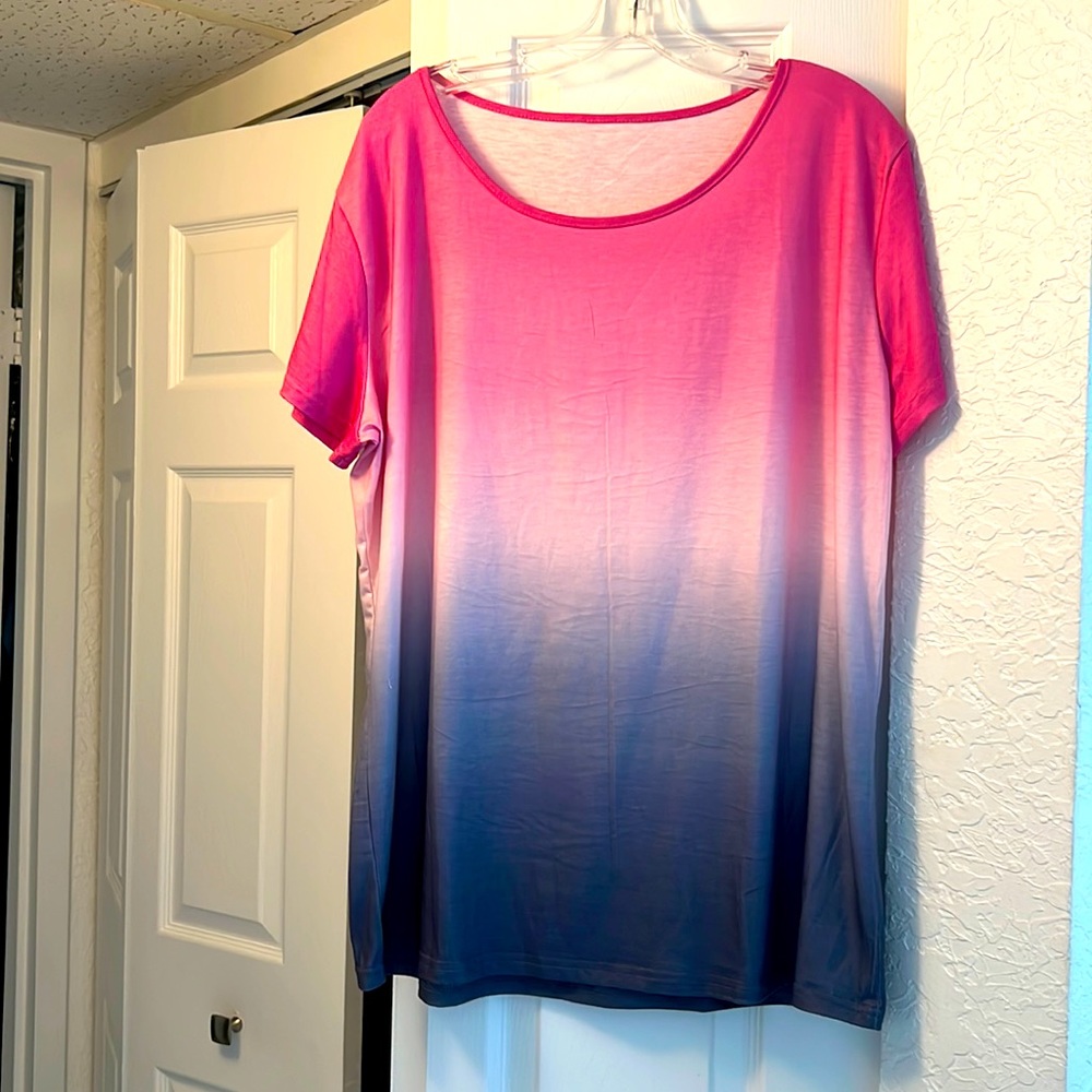 Gradient Pink and Blue Short Sleeve Tee